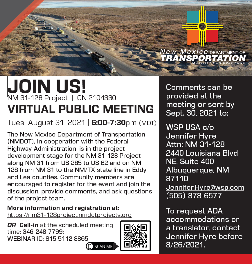 NMDOT HWY 31-128 Project 8-31-2021